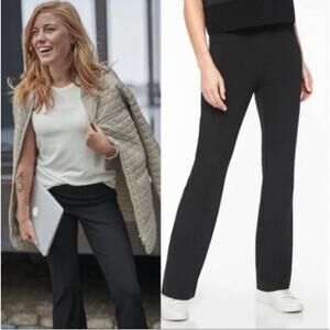 ATHLETA Sienna Wide Leg Stretch Trouser Pant in Black // 16